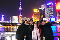 Selfie with Shanghai's stunning night view (Photo Credit: Miss Kwok Wut-ming; Programme Host: Fudan University)
